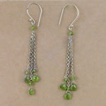 Load image into Gallery viewer, 925 Silver Peridot Dangle Earrings for Women | Green Gemstone
