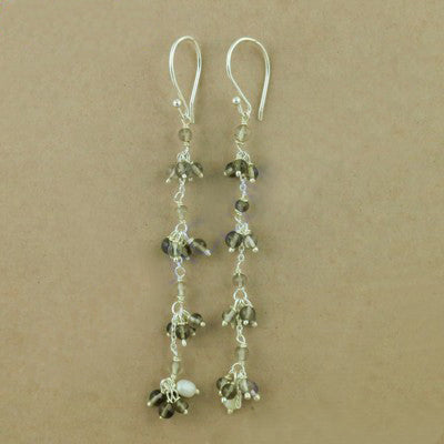 925 Silver Smoky Quartz Dangle Earrings | For Women | Gift