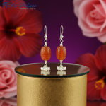 Load image into Gallery viewer, 925 Silver Carnelian Barrel Earrings for Women | Gemstone Jewelry
