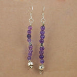 Load image into Gallery viewer, 925 Silver Amethyst Drop Earrings for Women | Daily Wear
