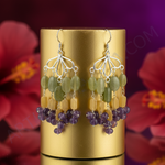 Load image into Gallery viewer, Silver Amethyst &amp; Gemstone Dangle Earrings | For Women
