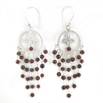 Load image into Gallery viewer, 925 Silver Garnet Dangle Earrings | Women's Chandelier Jewelry
