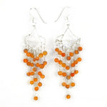 将图像加载到图库查看器中， 925 Silver Carnelian Bead Dangle Earrings for Women | Gift
