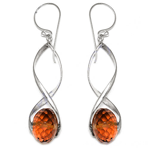 925 Silver Citrine Drop Earrings for Women | Gemstone Jewelry