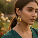 Load image into Gallery viewer, Gold Teardrop Amethyst Earrings for Women | Dangle Earrings
