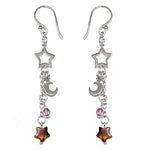 Load image into Gallery viewer, 925 Silver Star &amp; Moon Dangle Earrings for Women | Celestial Jewelry
