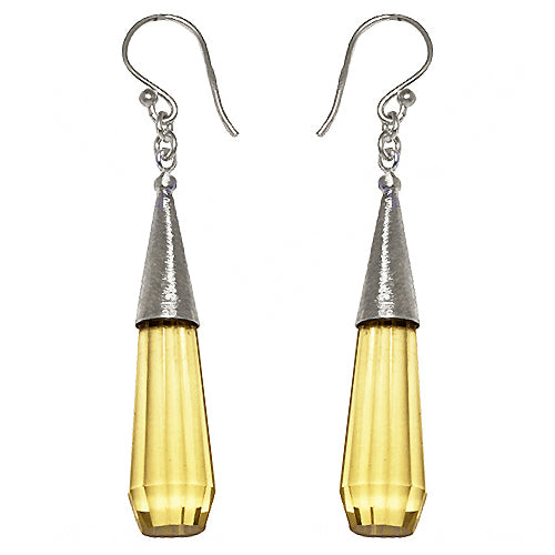 Yellow Crystal Dangle Earrings | Sterling Silver | Women's Jewelry