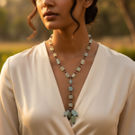 Load image into Gallery viewer, Aquamarine Gemstone Beaded Necklace | Handmade Women&#39;s Jewelry
