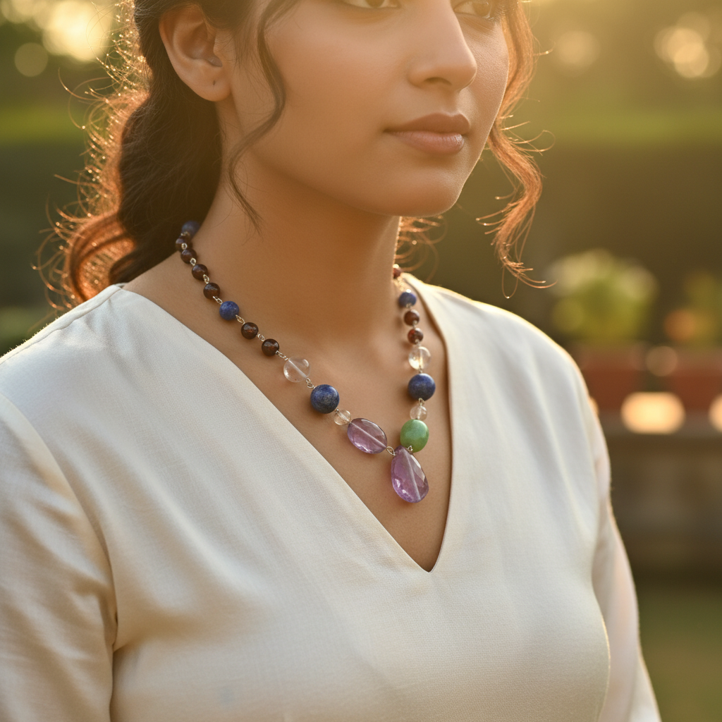 宝石串珠项链 | 女士半宝石首饰