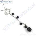 Load image into Gallery viewer, 925 sterling silver bird pendant necklace with black onyx beads and chain
