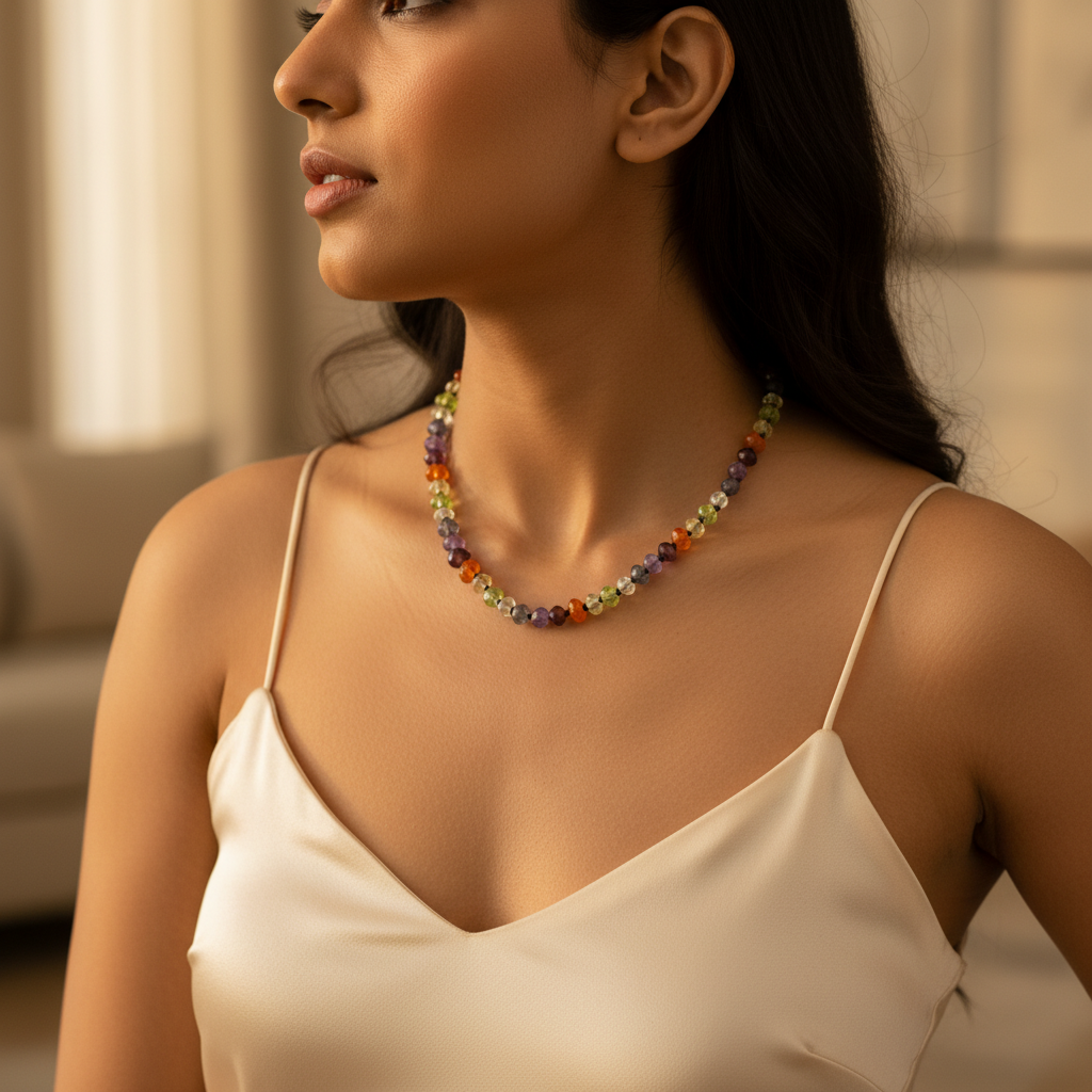 Multi-Gemstone Bead Necklace | Women's Colorful Jewelry