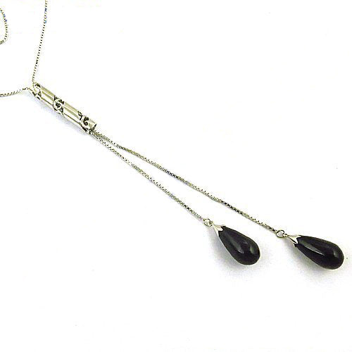 925 Silver Onyx Drop Pendant Necklace for Women | Gift Jewelry