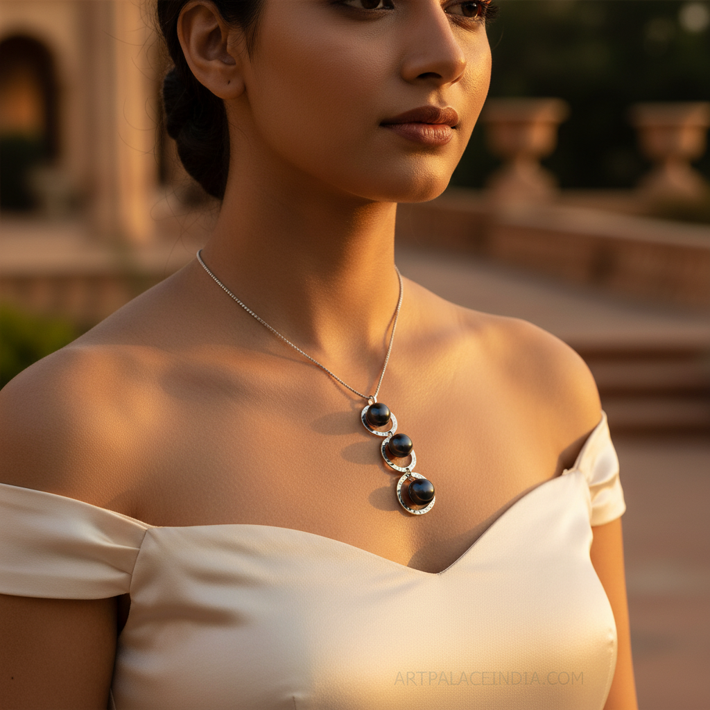 925 Silver Black Pearl Pendant Necklace for Women | Gift