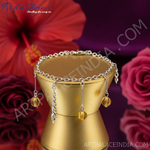 Load image into Gallery viewer, Silver Anklet with Yellow Gemstone Beads for Women | Fashion Jewelry
