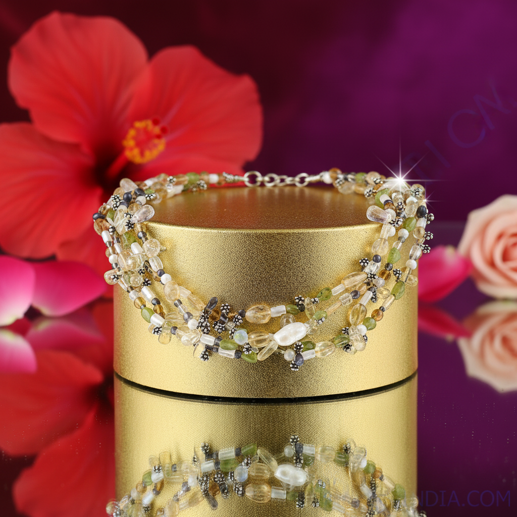 Multi strand gemstone necklace for women | statement jewelry