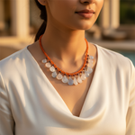 Load image into Gallery viewer, Gemstone Beaded Necklace | Chalcedony &amp; Garnet Jewelry for Women
