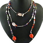 Load image into Gallery viewer, Multi-Gemstone Beaded Necklace for Women | Colorful Statement
