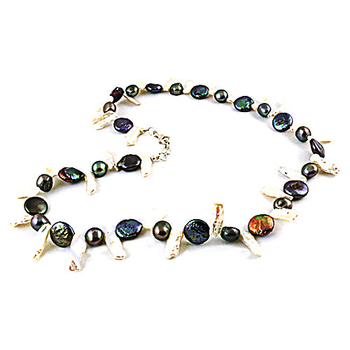 Black & White Pearl Necklace for Women | Statement Jewelry