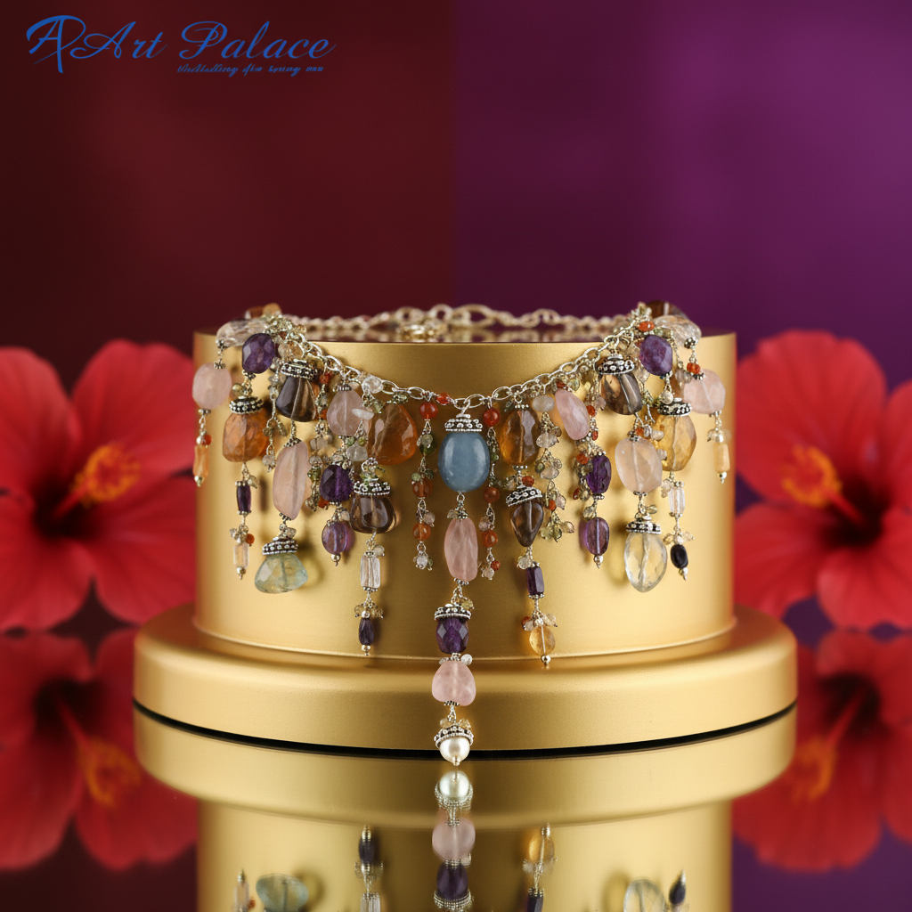 Gemstone beaded necklace | artisan jewelry | for women