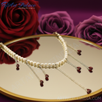 Load image into Gallery viewer, Pearl &amp; Garnet Drop Necklace | Sterling Silver | Women&#39;s Jewelry
