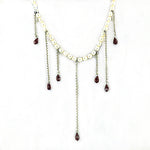 Load image into Gallery viewer, Pearl &amp; Garnet Drop Necklace | Sterling Silver | Women's Jewelry
