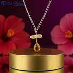 Load image into Gallery viewer, Silver Pearl &amp; Citrine Pendant Necklace for Women | Gift Jewelry
