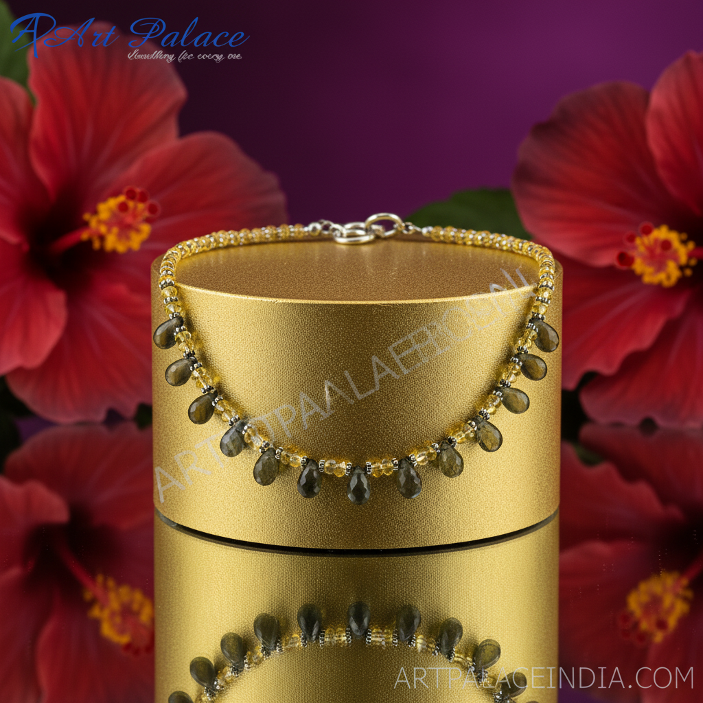 Gemstone beaded anklet for women | daily wear jewelry