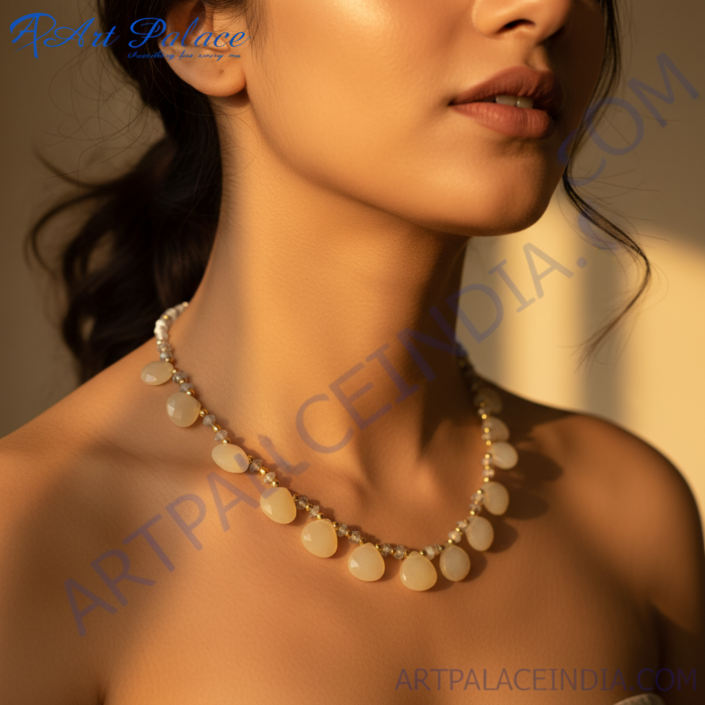 Gemstone Teardrop Necklace for Women | Fashion Jewelry