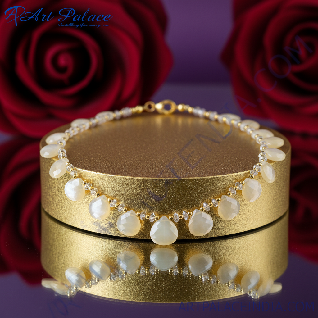 Gemstone teardrop necklace for women | fashion jewelry