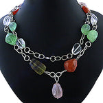 Load image into Gallery viewer, Gemstone Beaded Necklace | Sterling Silver Chain | Women's Fashion
