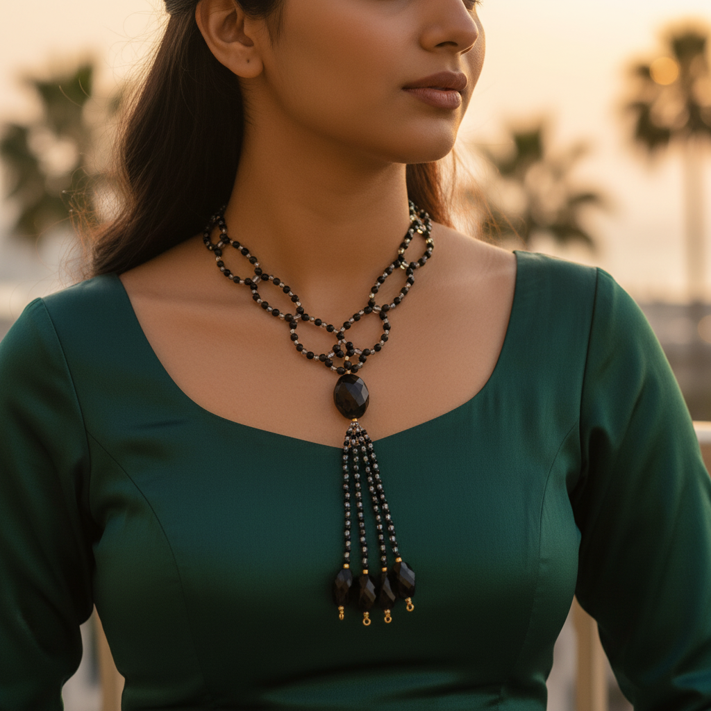 黑色串珠项链 | 女士个性饰品