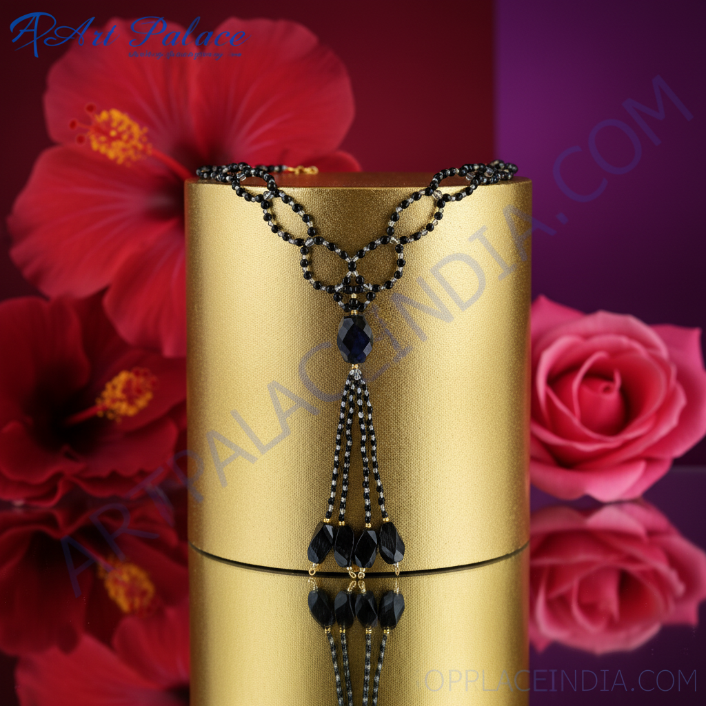 Black beaded necklace | statement jewelry for women