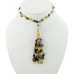 Load image into Gallery viewer, Gemstone Tassel Necklace for Women | Colorful Beaded Jewelry
