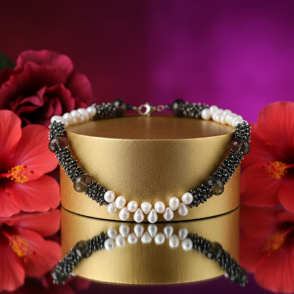 Beaded Pearl Necklace | Gemstone Necklace for Women | Gift