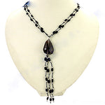 Load image into Gallery viewer, Black Onyx Beaded Y Necklace for Women | Gemstone Jewelry
