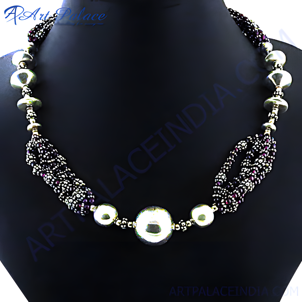 Elegant silver beaded necklace with round beads, perfect for women's fashion jewelry
