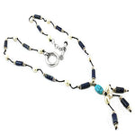 Load image into Gallery viewer, Pearl &amp; Lapis Lazuli Necklace for Women | Fashion Jewelry
