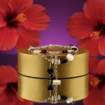 Load image into Gallery viewer, Gold Chain Necklace with Black and White Stone for Women
