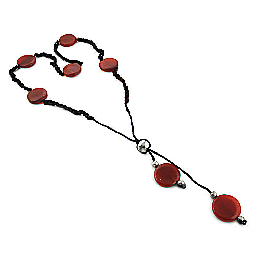Red Stone Beaded Necklace | Handmade Jewelry for Women
