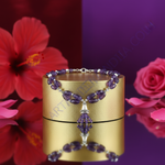 Load image into Gallery viewer, Amethyst Gemstone Tassel Necklace | Silver Statement Jewelry for Women
