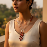 Load image into Gallery viewer, Silver Chain Necklace with Red Coral Beads | Women&#39;s Jewelry
