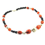 Load image into Gallery viewer, Beaded Gemstone Necklace | Red &amp; Black Stone Jewelry for Women
