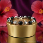 Load image into Gallery viewer, Pulsera de plata 925 con cuentas de ónix negro para mujer | Regalos
