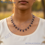 Load image into Gallery viewer, Silver Beaded Gemstone Necklace | Delicate Necklace for Women
