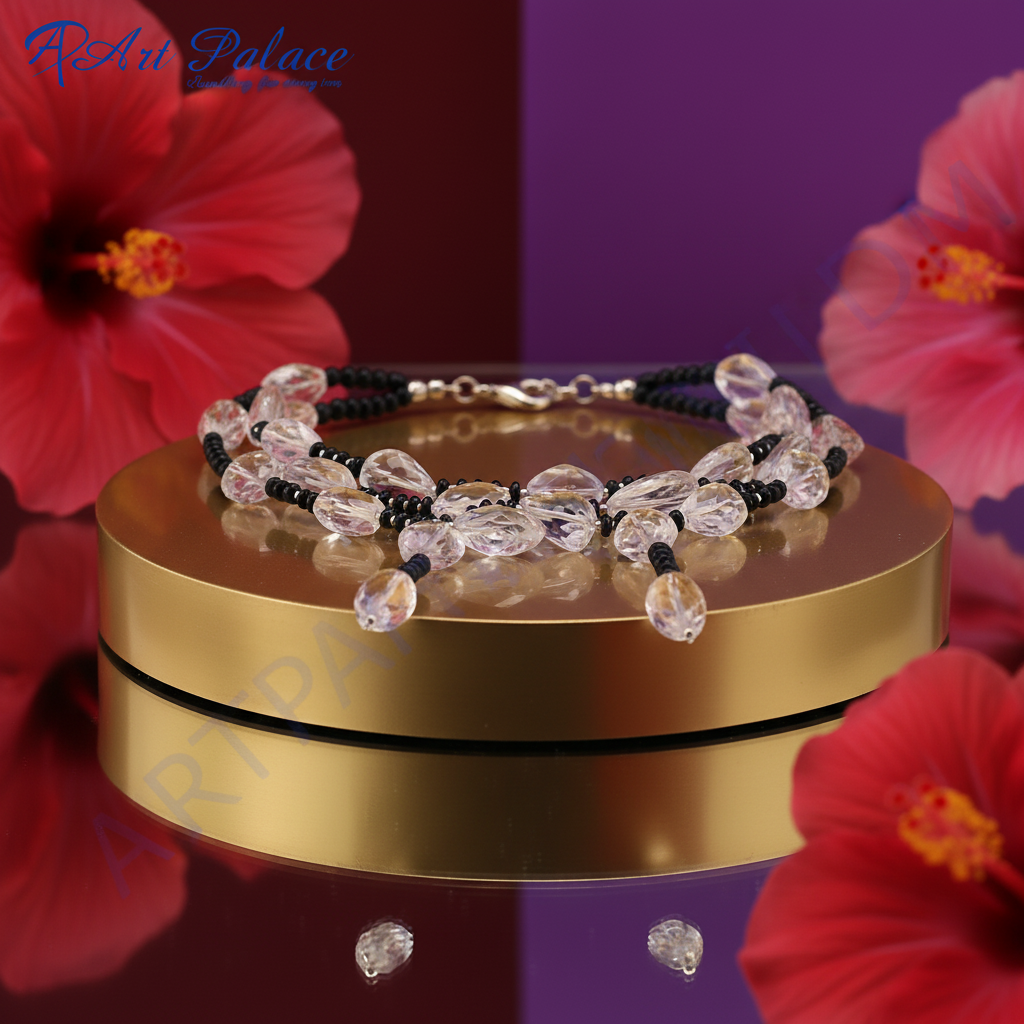 Clear Crystal Bead Necklace | Statement Jewelry for Women