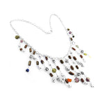 Load image into Gallery viewer, Beaded Gemstone Silver Necklace for Women | Fashion Jewelry
