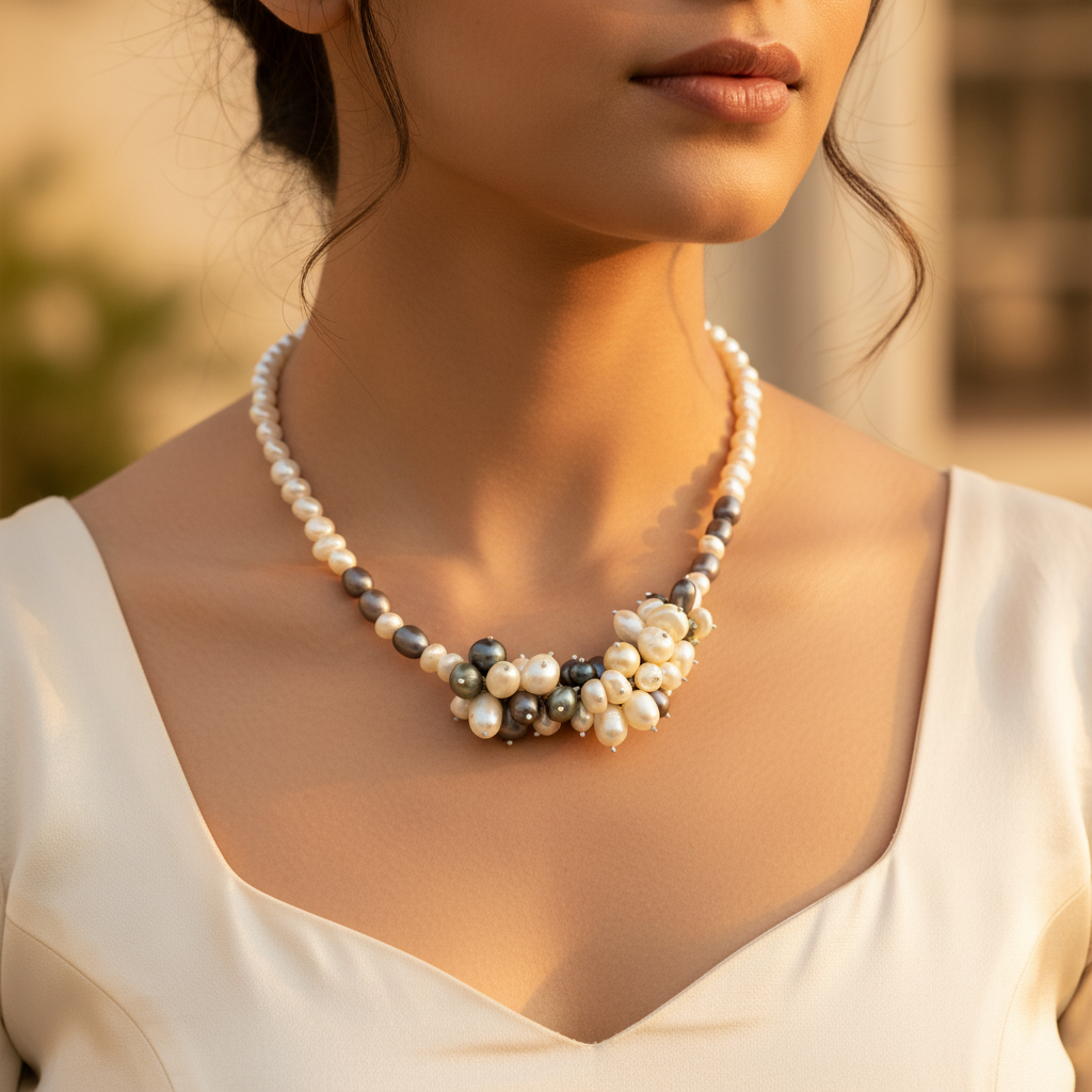 Pearl necklace   multicolor baroque pearl necklace for women