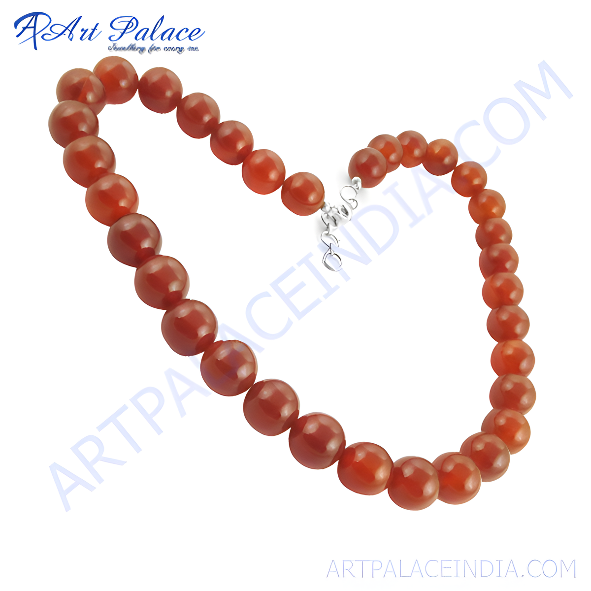 Red carnelian bead necklace for women