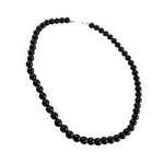 Load image into Gallery viewer, Black Onyx Bead Necklace | Sterling Silver Clasp | For Women
