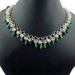 Load image into Gallery viewer, Silver Emerald Bead Necklace for Women | Gemstone Jewelry Gift
